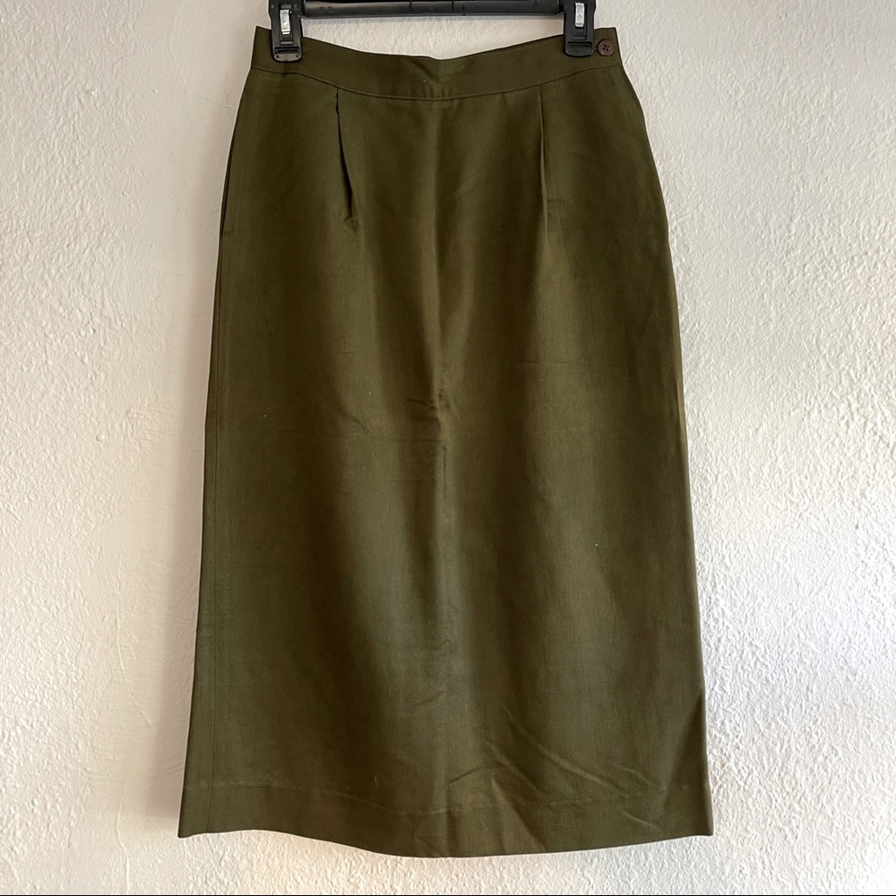 Vintage Harris/Wallace Green Midi Skirt